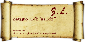 Zatyko László névjegykártya