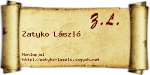 Zatyko László névjegykártya